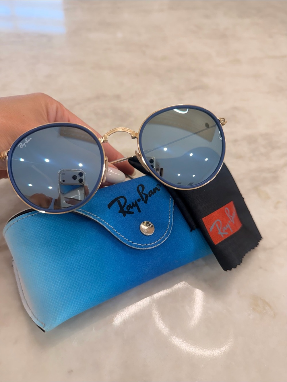 RAY-BAN ROUND FOLDING RB-3517 BLUE